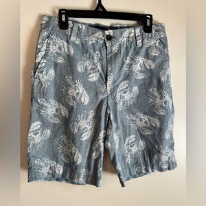Izod Saltwater Lobster Pattern Men's Shorts Size 30, 9.5inseam